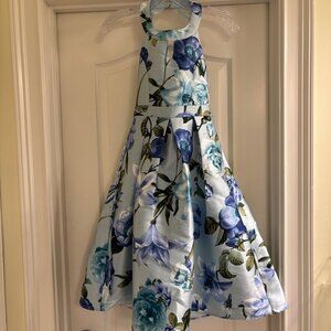 Xtraordinary Blue Floral Fit & Flare Dress, childrens Size 8